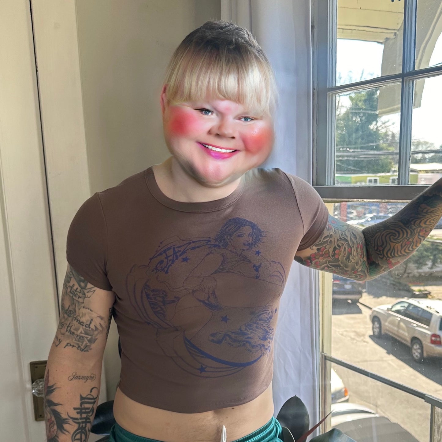 Inline Skater Girl Babyrib Crop