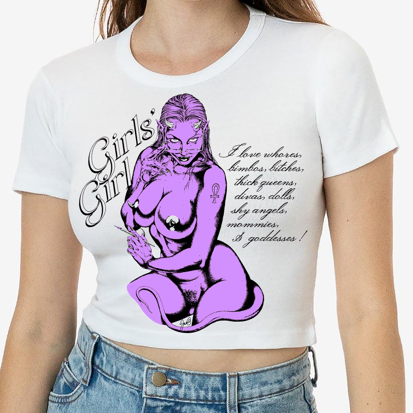 Girls' Girl baby rib cropped tee